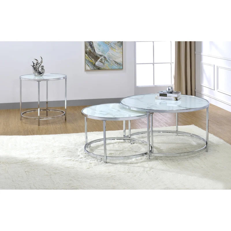 Table basse gigogne ronde Steve Silver Realm, 2 pièces