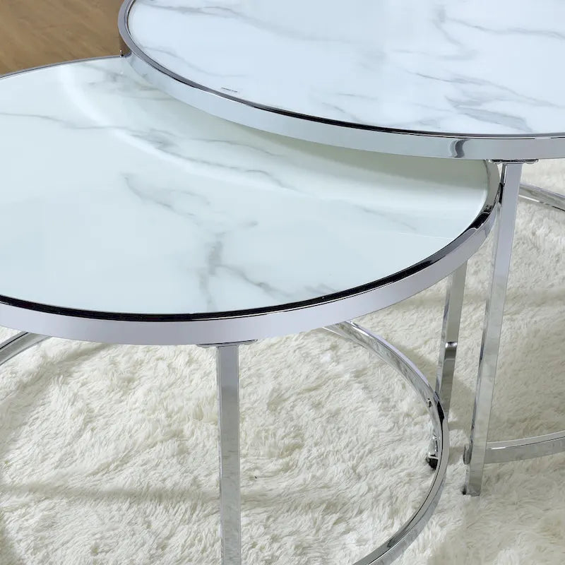 Table basse gigogne ronde Steve Silver Realm, 2 pièces