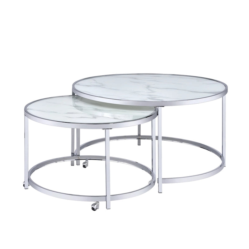 Table basse gigogne ronde Steve Silver Realm, 2 pièces