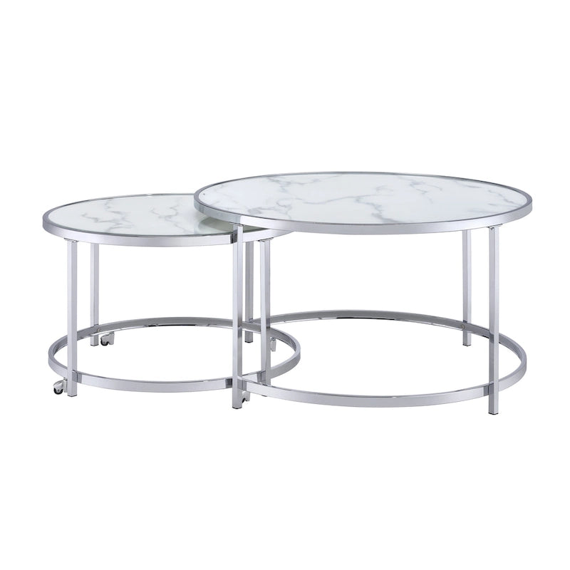 Table basse gigogne ronde Steve Silver Realm, 2 pièces