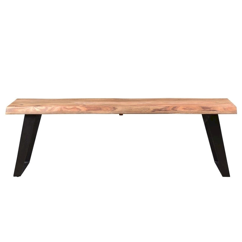 Banc artisanal en bois de sheesham Carbon Loft Astor, à bord vif, 60 po - 60 x 16 x 18