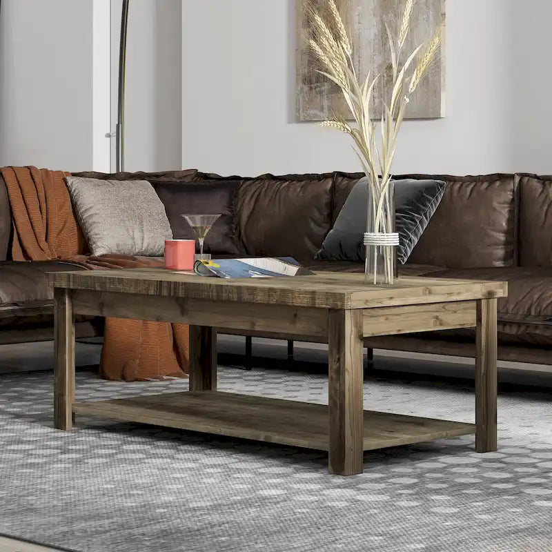Table basse Bridgevine Home Joshua Creek de 48 pouces, aucun assemblage requis, finition bois de grange