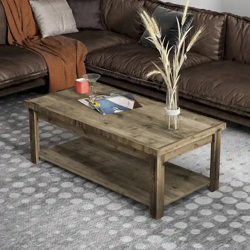 Table basse Bridgevine Home Joshua Creek de 48 pouces, aucun assemblage requis, finition bois de grange
