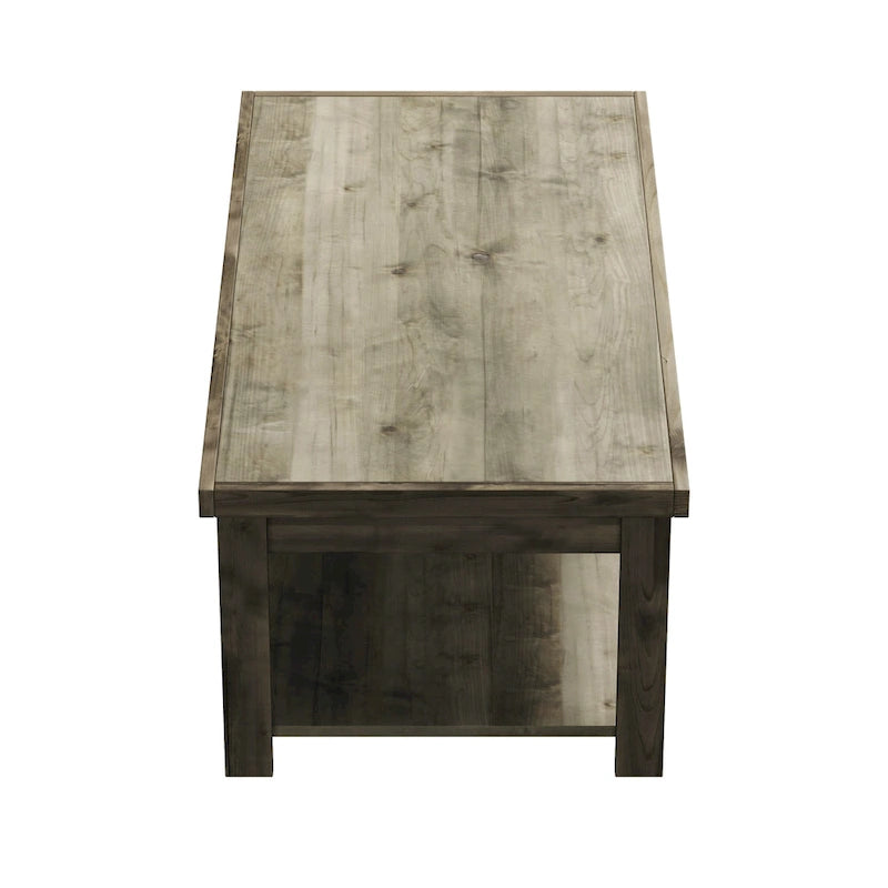 Table basse Bridgevine Home Joshua Creek de 48 pouces, aucun assemblage requis, finition bois de grange