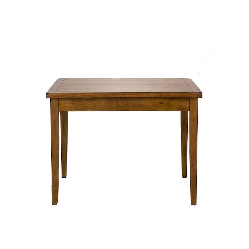 Ensemble de salle à manger Treasures Rustic Oak 5 pièces avec plateau massif et dossier en forme de gerbe