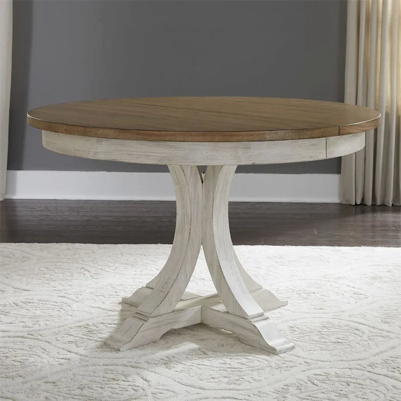 Ensemble de 5 pièces de table sur pied blanc antique « Farmhouse Reimagined »