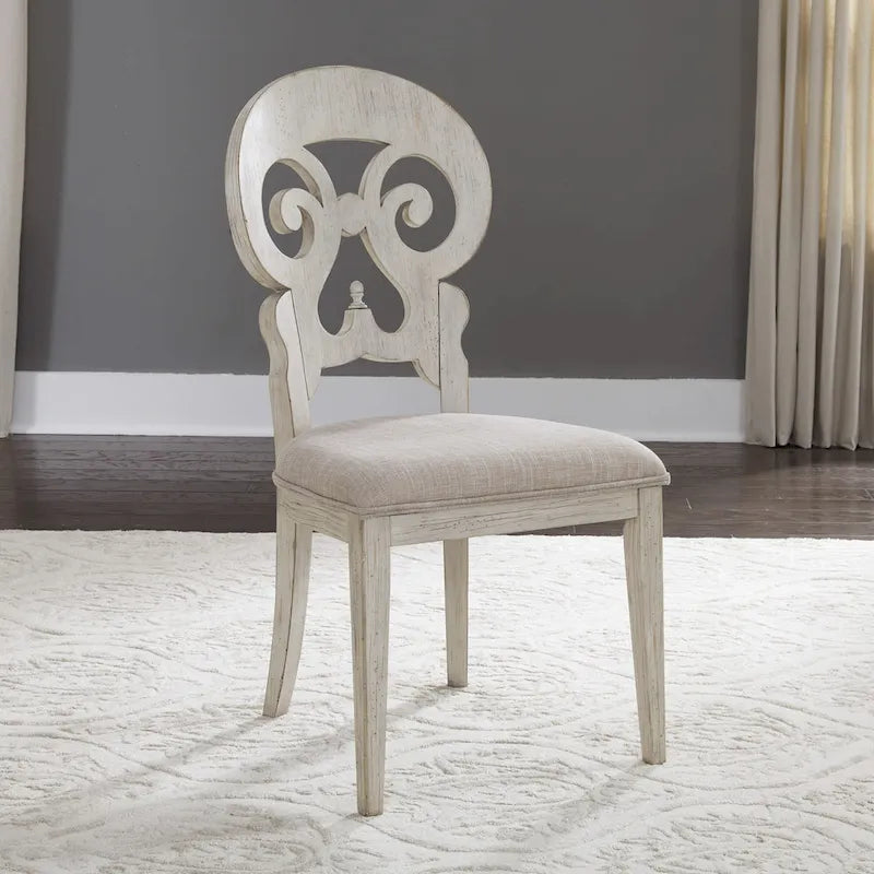 Ensemble de 5 pièces de table sur pied blanc antique « Farmhouse Reimagined »