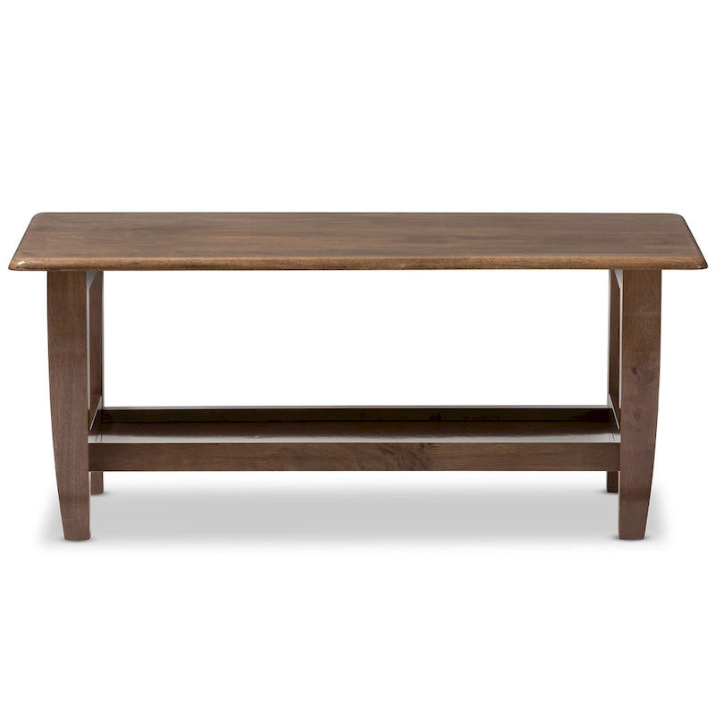 Table basse en bois au fini noyer de style moderne Mid-century Phanessa de Baxton Studio