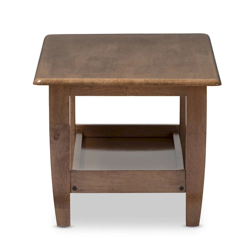 Table basse en bois au fini noyer de style moderne Mid-century Phanessa de Baxton Studio