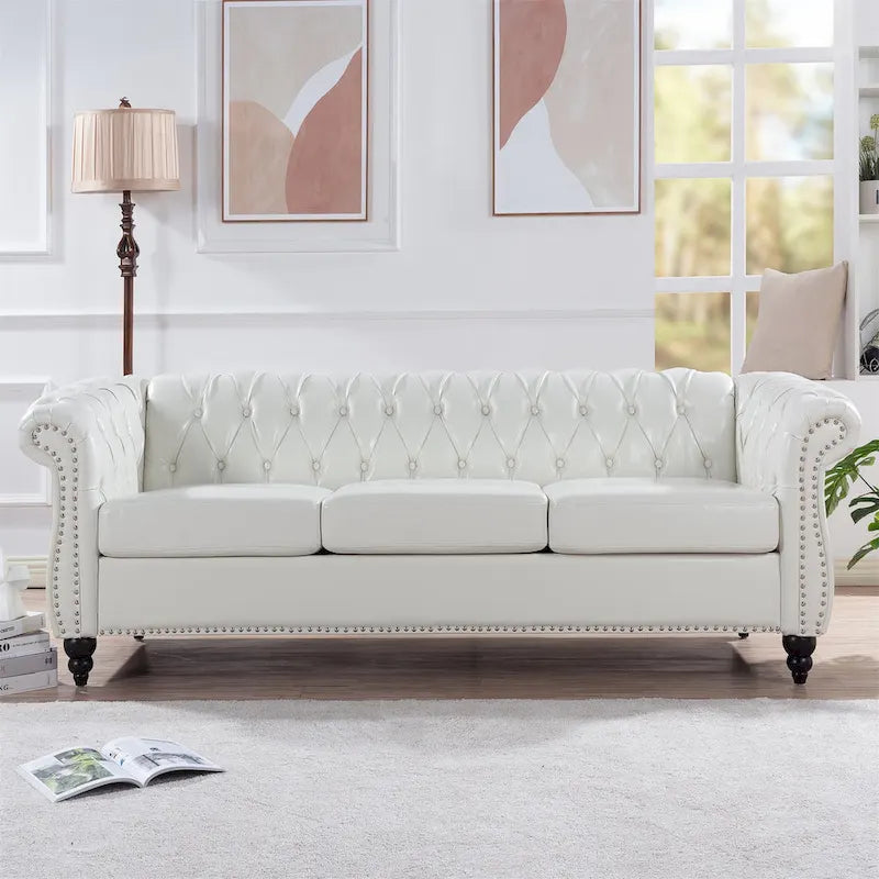 84 Chesterfield Rolled Arm 3 Seater Sofa