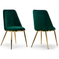 Anzu Glam Green Velvet Dining Chairs with Goldtone Legs (Set of 2)