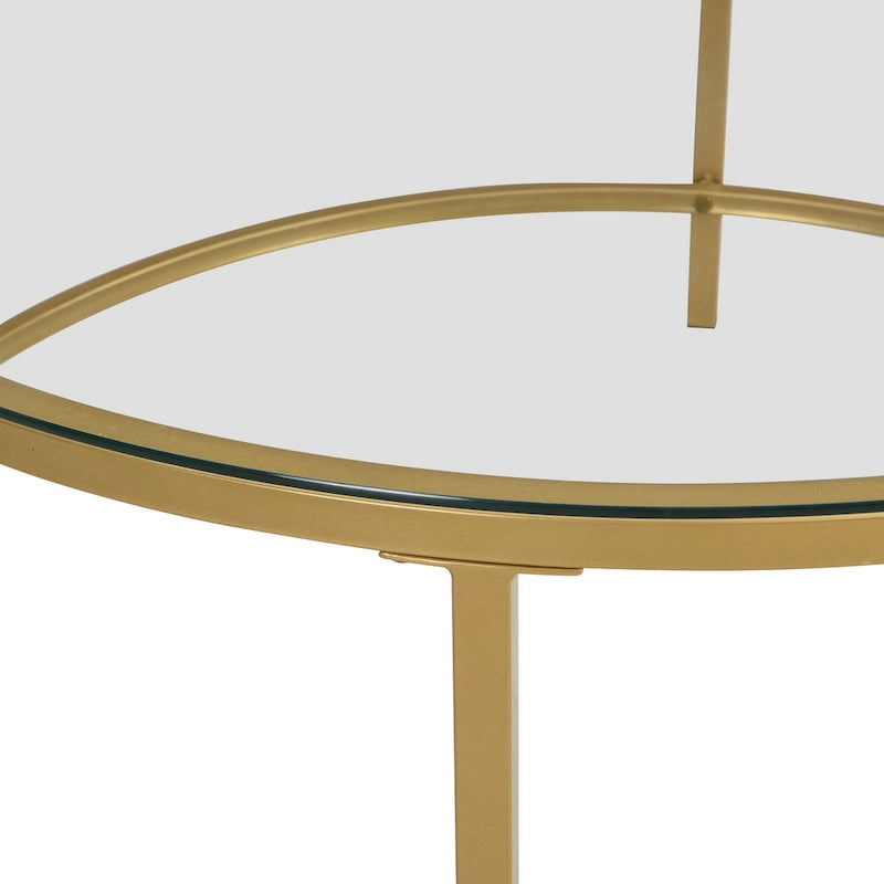 Table basse ronde 36" avec plateau en faux marbre Verazano de Carolina Living - Doré