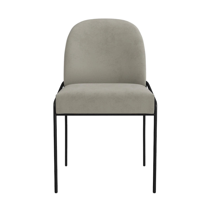 Chaise de salle à manger HomePop moderne rembourrée en velours - paquet individuel