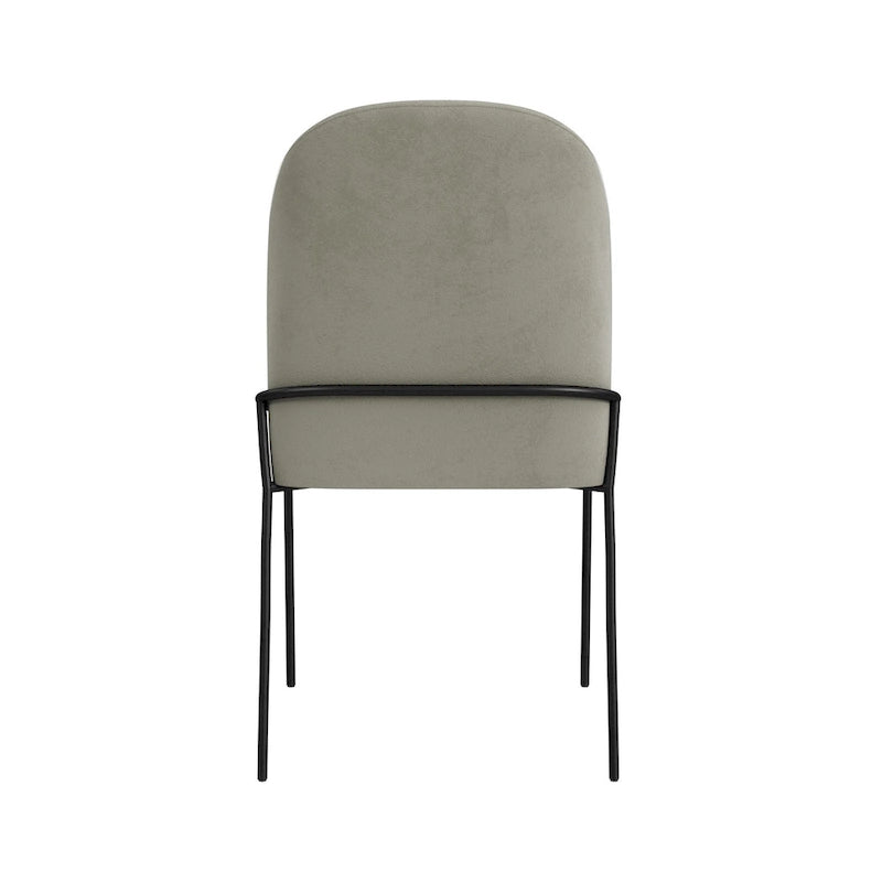 Chaise de salle à manger HomePop moderne rembourrée en velours - paquet individuel