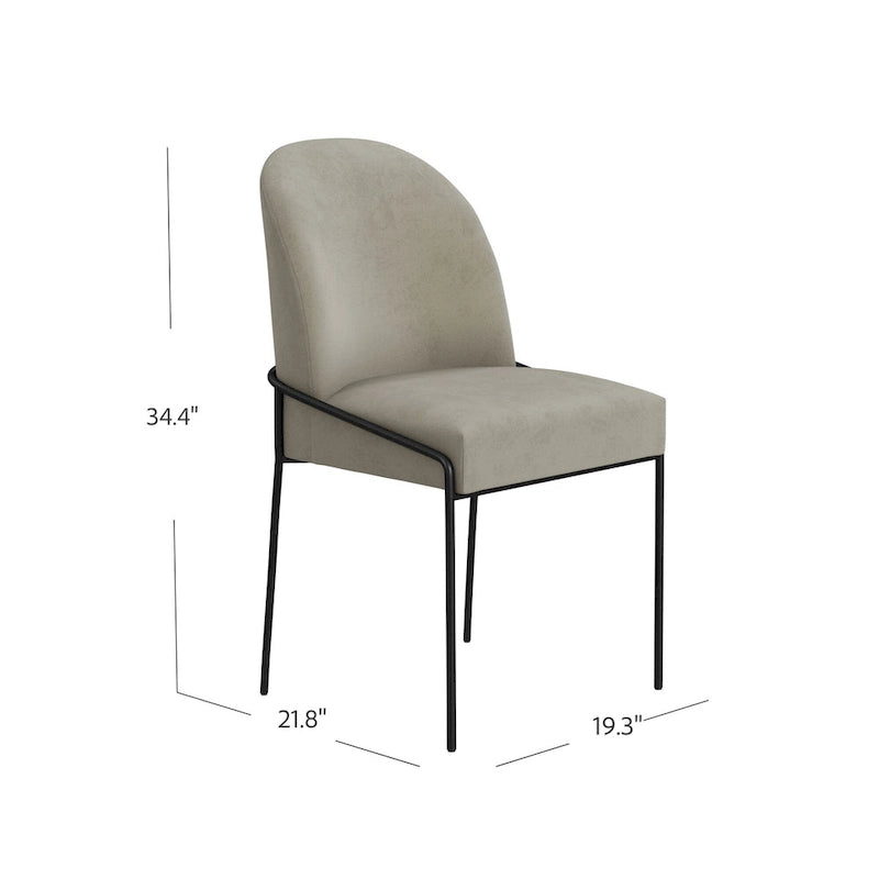 Chaise de salle à manger HomePop moderne rembourrée en velours - paquet individuel