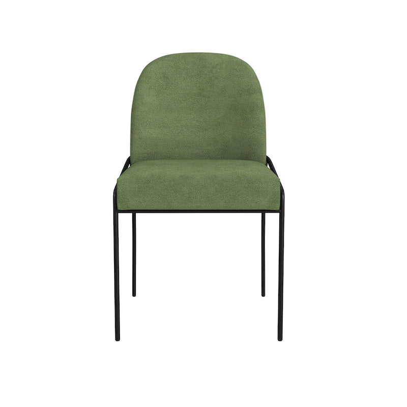 Chaise de salle à manger HomePop moderne rembourrée en velours - paquet individuel