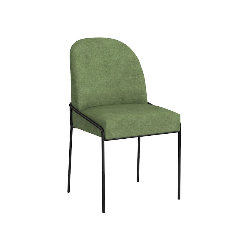 Chaise de salle à manger HomePop moderne rembourrée en velours - paquet individuel