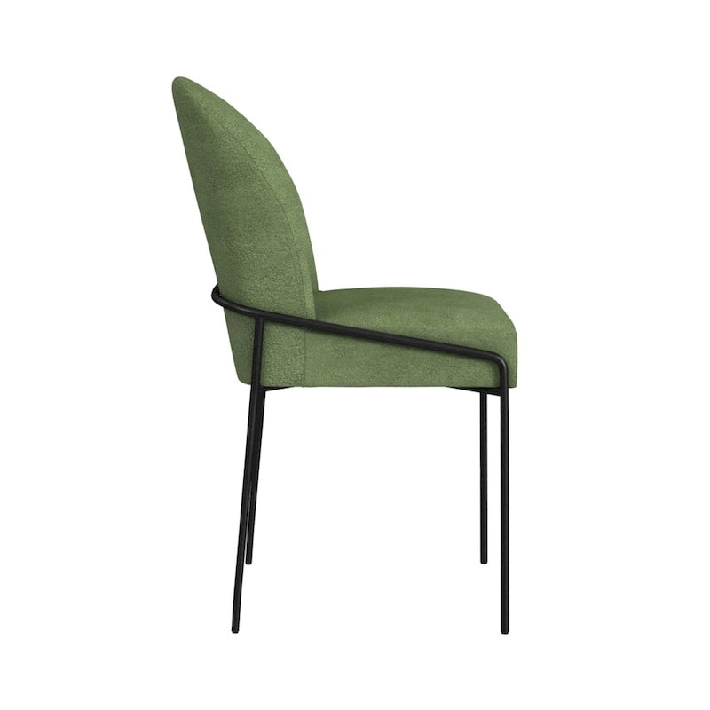 Chaise de salle à manger HomePop moderne rembourrée en velours - paquet individuel