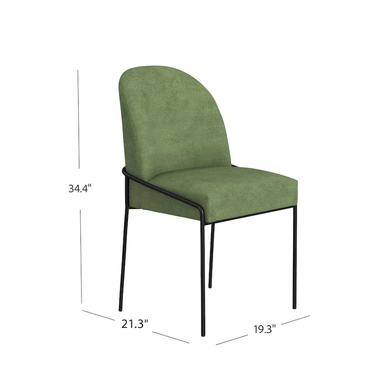 Chaise de salle à manger HomePop moderne rembourrée en velours - paquet individuel