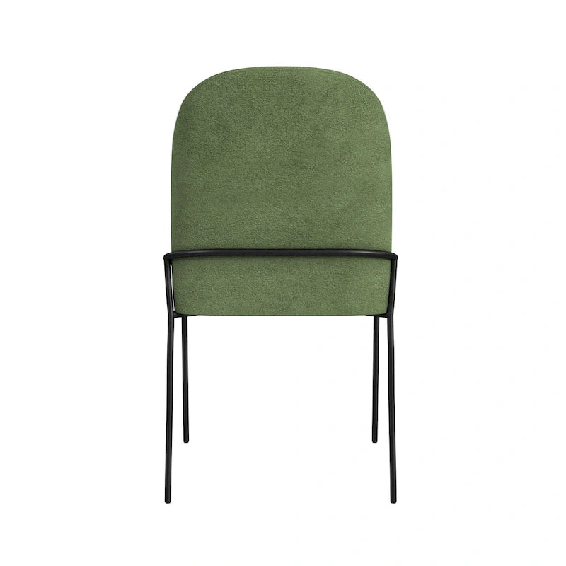Chaise de salle à manger HomePop moderne rembourrée en velours - paquet individuel