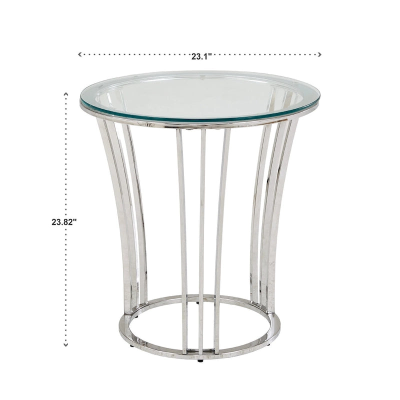 Table basse Cottbus avec plateau en verre et finition chromée par iNSPIRE Q Bold