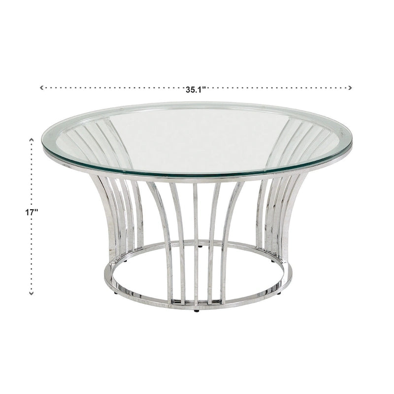 Table basse Cottbus avec plateau en verre et finition chromée par iNSPIRE Q Bold