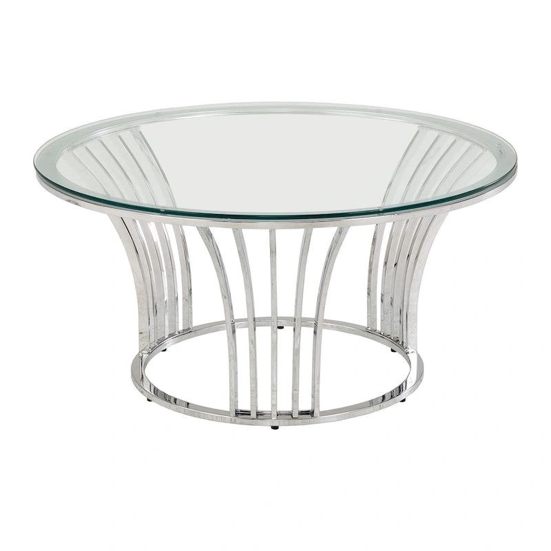 Table basse Cottbus avec plateau en verre et finition chromée par iNSPIRE Q Bold