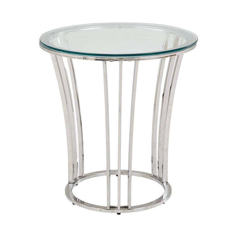 Table basse Cottbus avec plateau en verre et finition chromée par iNSPIRE Q Bold