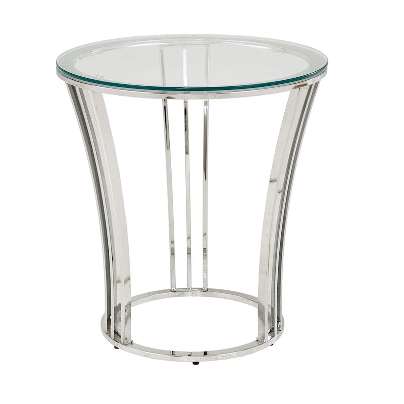 Table basse Cottbus avec plateau en verre et finition chromée par iNSPIRE Q Bold