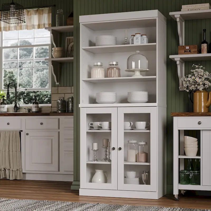 Garde-manger de cuisine 100 % bois massif 32 po avec 2 portes par Palace Imports