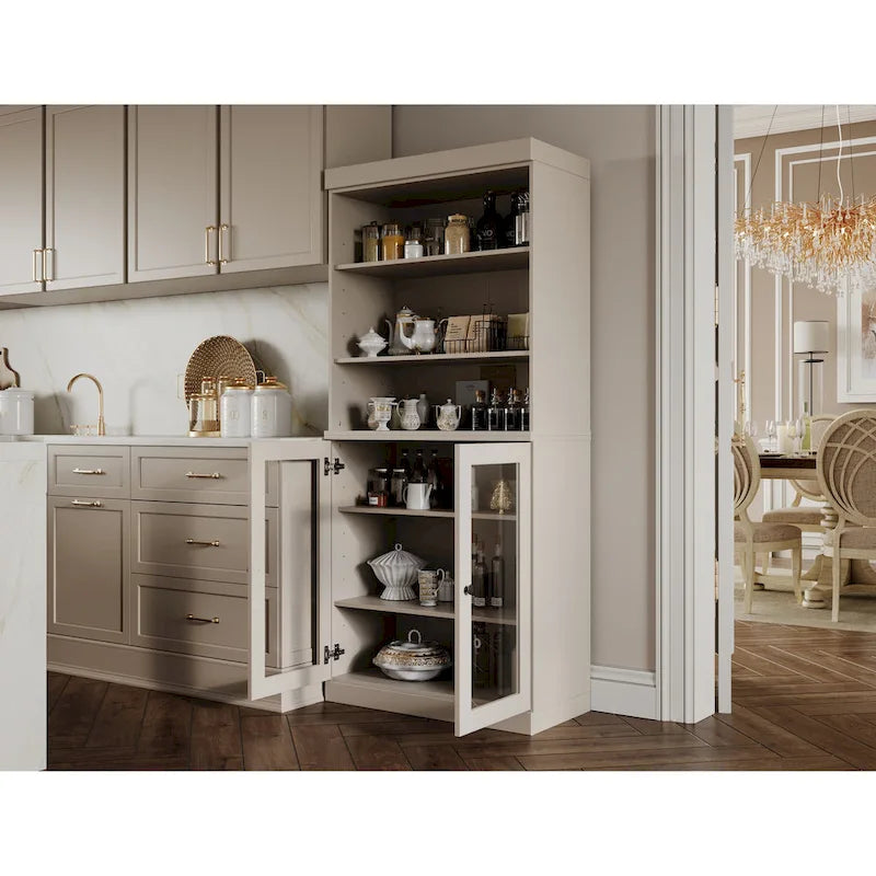 Garde-manger de cuisine 100 % bois massif 32 po avec 2 portes par Palace Imports