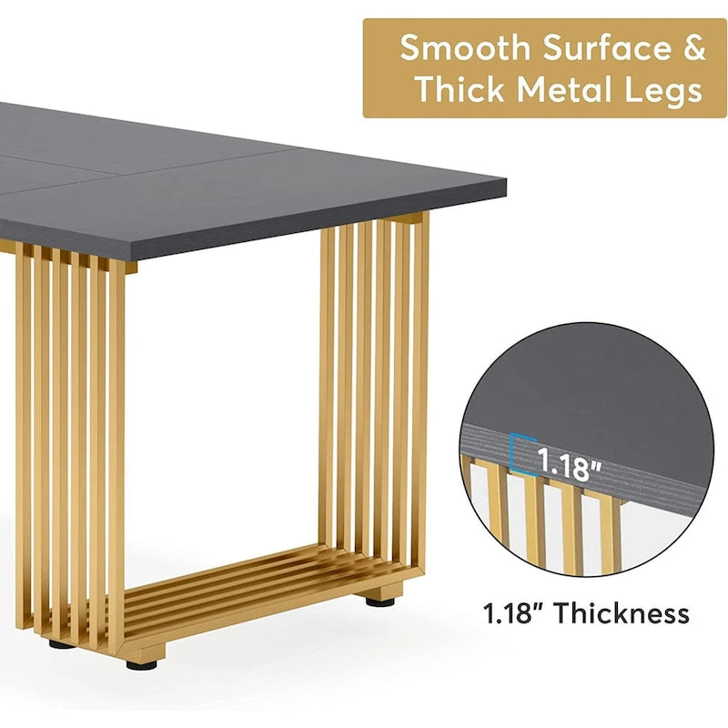 Table de salle à manger moderne pour 6-8 personnes, 180 cm de long, blanche