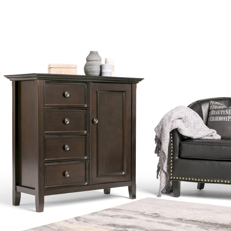 WYNDENHALL Halifax Armoire de rangement de style transitionnel en bois massif, 37 po de largeur - 37 larg. x 17 prof. x 36 haut.