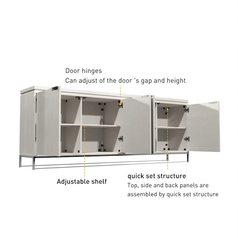 Meuble d'appoint Clihome Furniture en bois à 4 portes