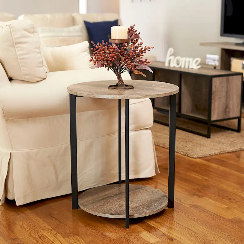 Table d'appoint latérale Household Essentials avec étagère de rangement