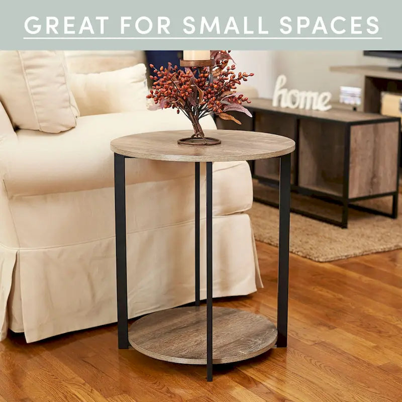 Table d'appoint latérale Household Essentials avec étagère de rangement