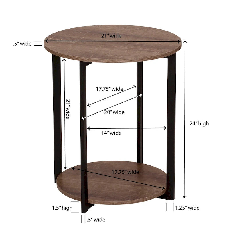 Table d'appoint latérale Household Essentials avec étagère de rangement