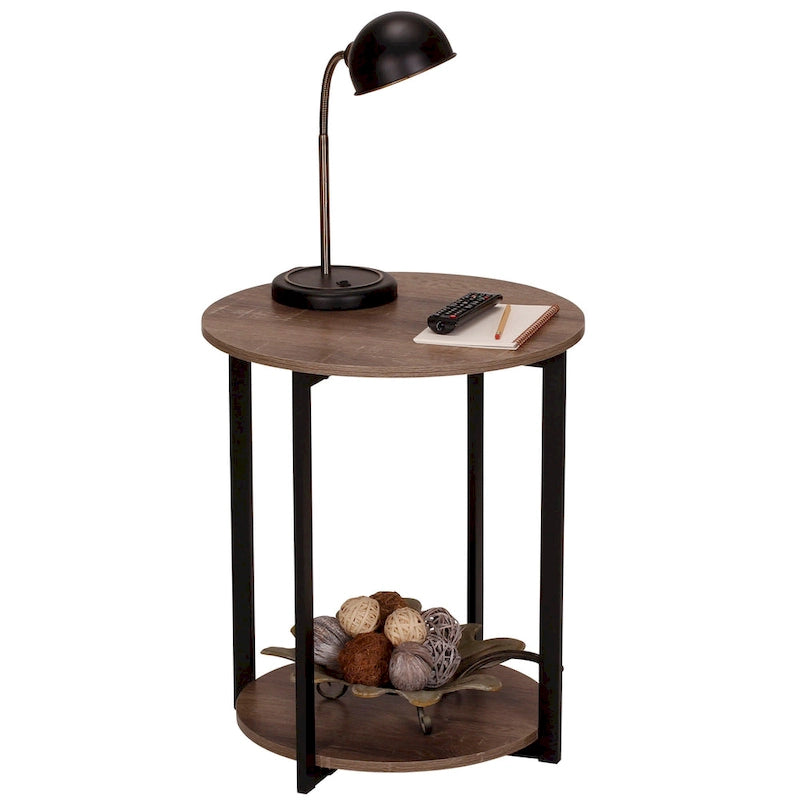 Table d'appoint latérale Household Essentials avec étagère de rangement