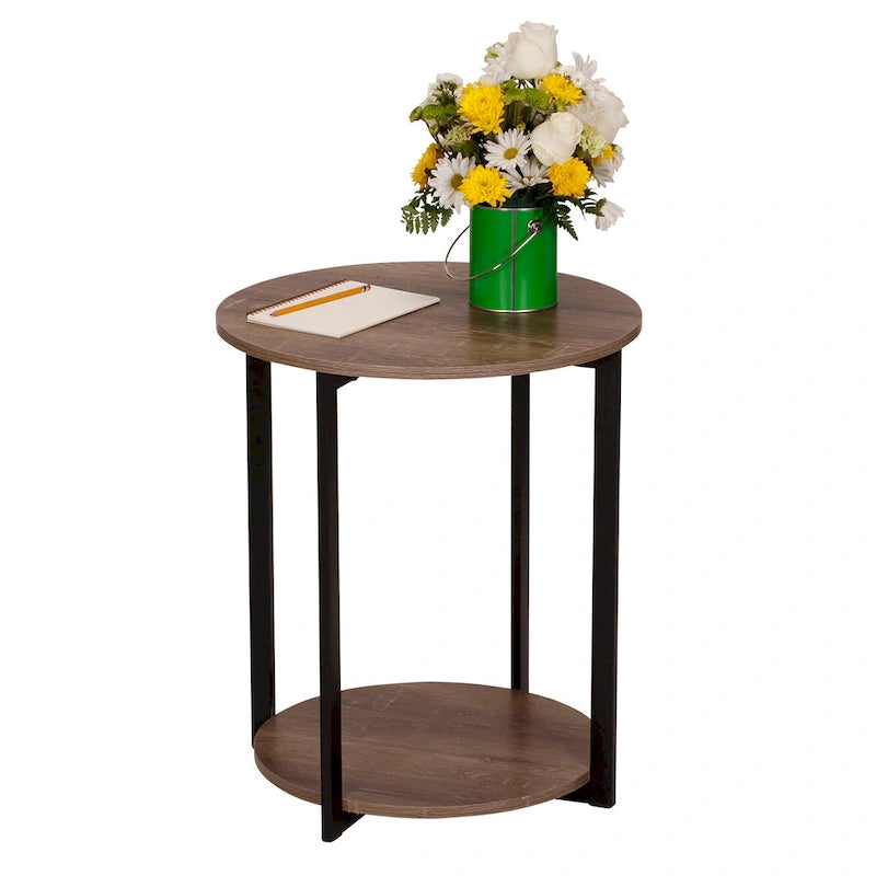 Table d'appoint latérale Household Essentials avec étagère de rangement
