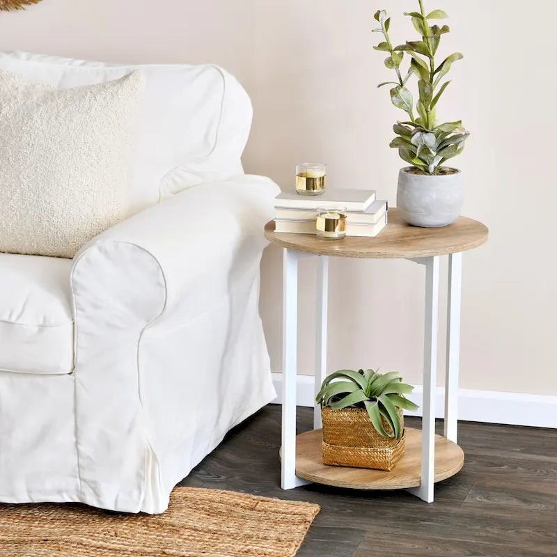 Table d'appoint latérale Household Essentials avec étagère de rangement