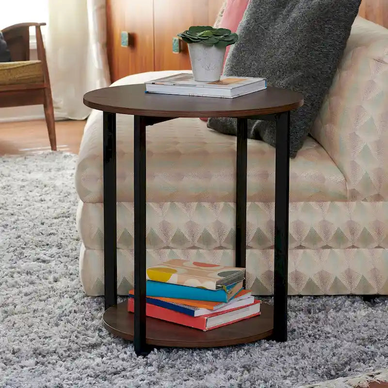 Table d'appoint latérale Household Essentials avec étagère de rangement