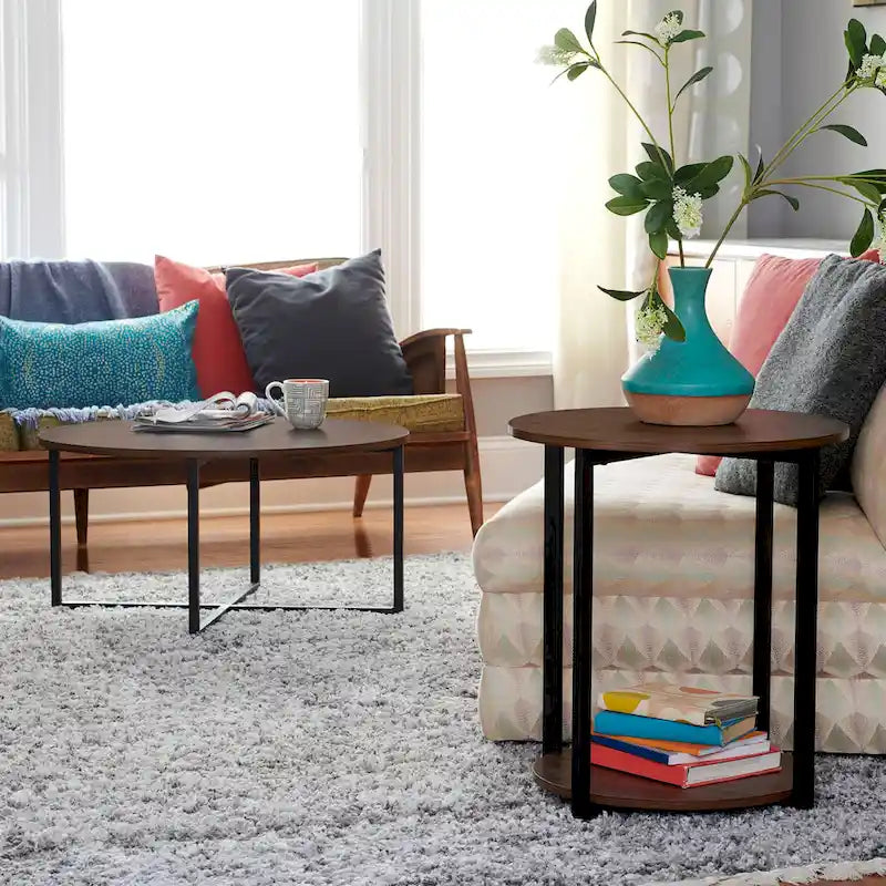 Table d'appoint latérale Household Essentials avec étagère de rangement