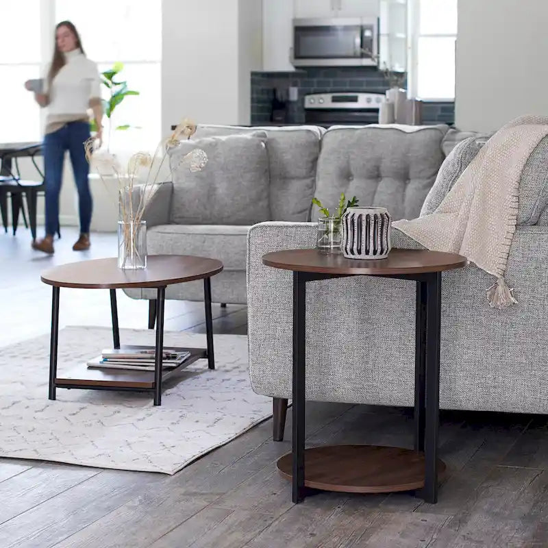 Table d'appoint latérale Household Essentials avec étagère de rangement