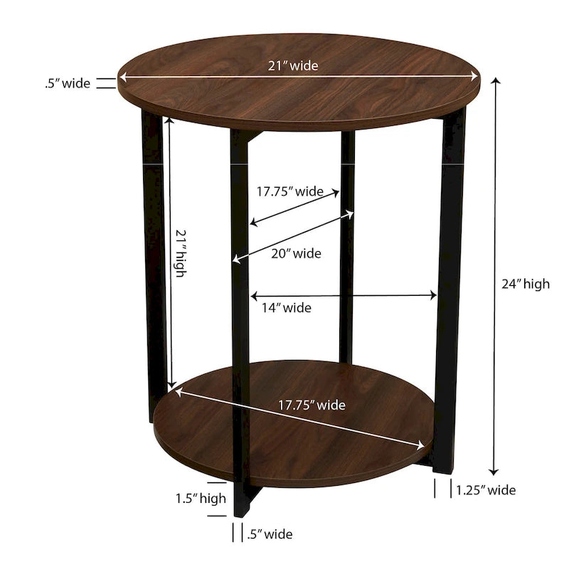Table d'appoint latérale Household Essentials avec étagère de rangement