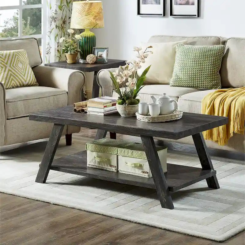 Roundhill Furniture Athens Ensemble de 3 tables étagères contemporaines en bois répliqué