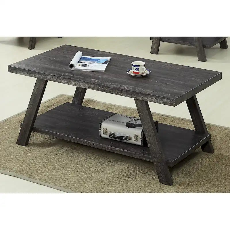Roundhill Furniture Athens Ensemble de 3 tables étagères contemporaines en bois répliqué
