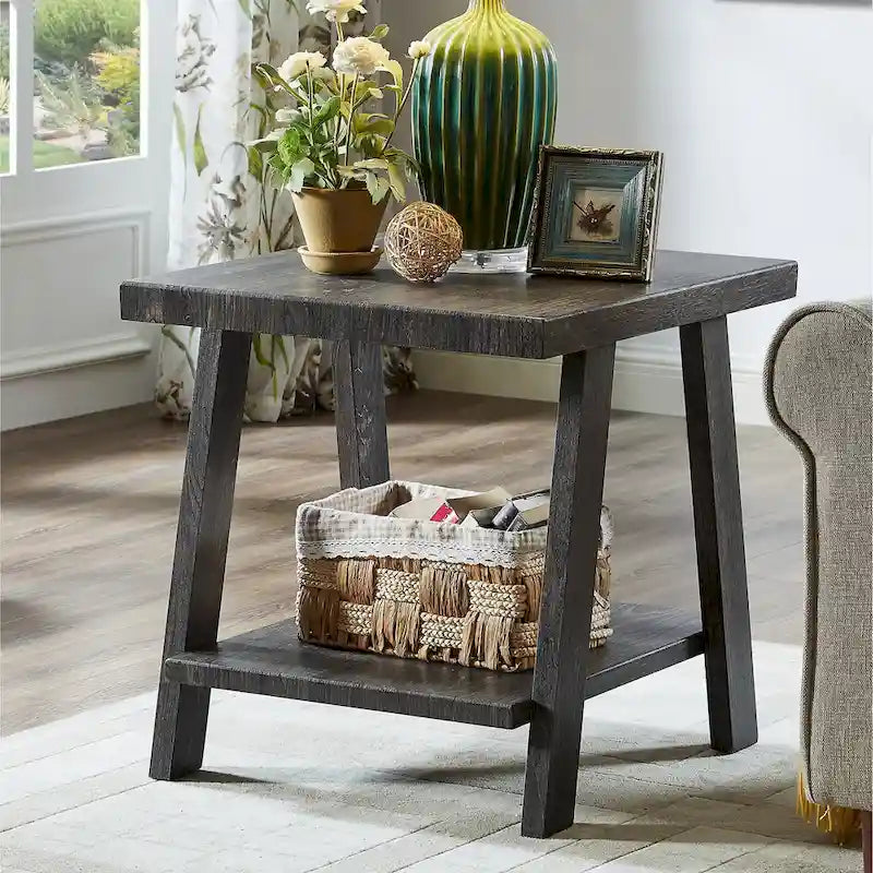 Roundhill Furniture Athens Ensemble de 3 tables étagères contemporaines en bois répliqué