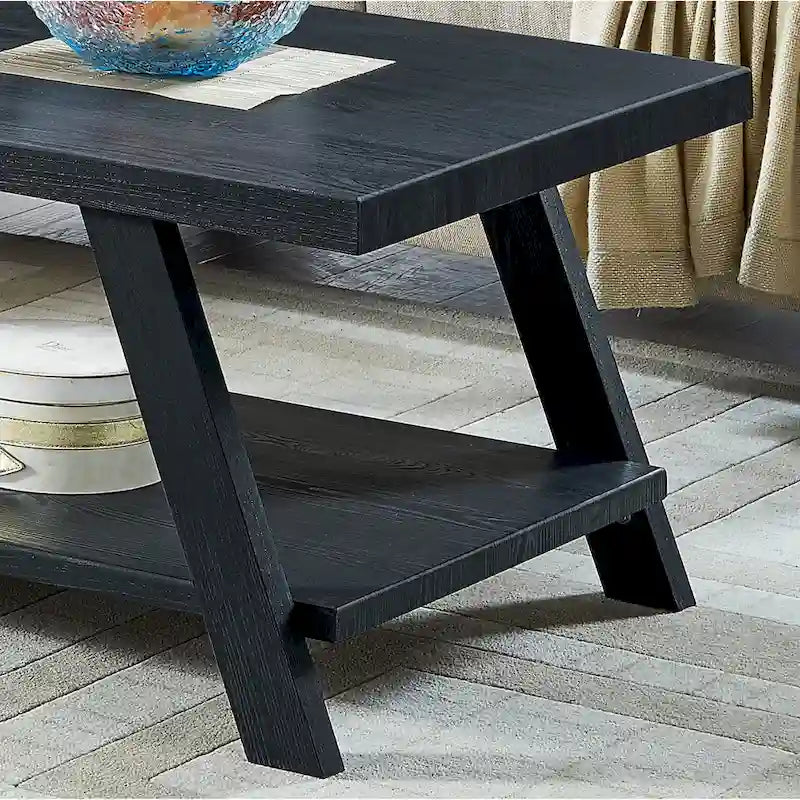 Roundhill Furniture Athens Ensemble de 3 tables étagères contemporaines en bois répliqué