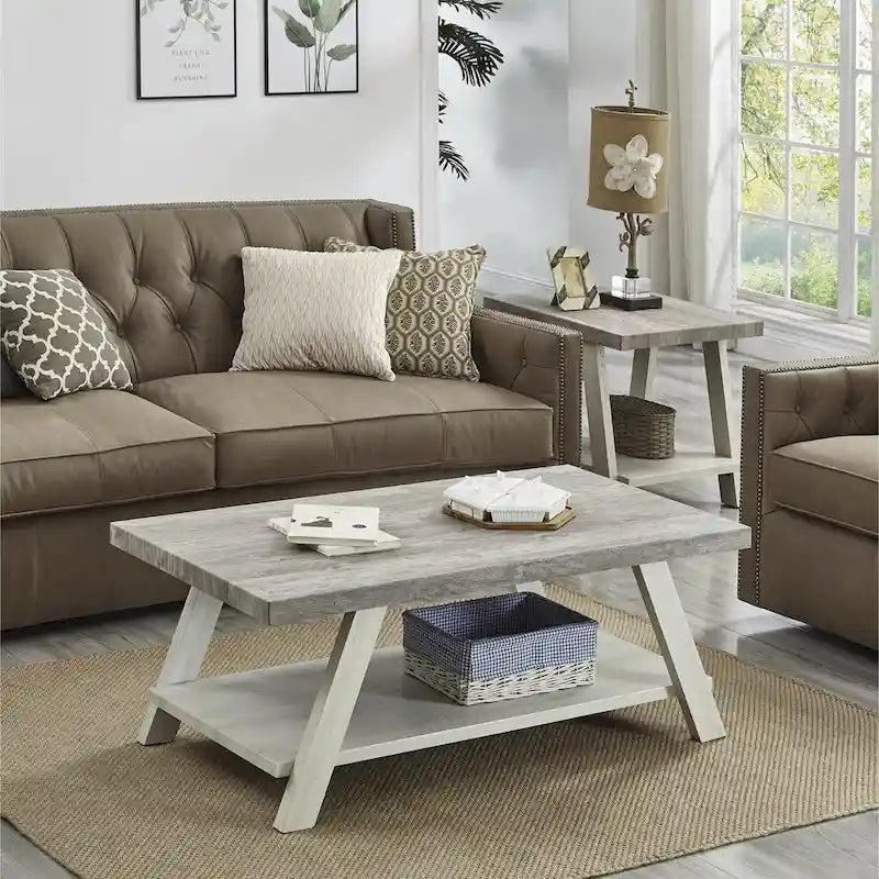 Roundhill Furniture Athens Ensemble de 3 tables étagères contemporaines en bois répliqué
