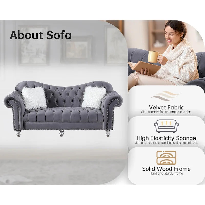 Canapé Chesterfield Américain Classique de Luxe à Dossier Capitonnage